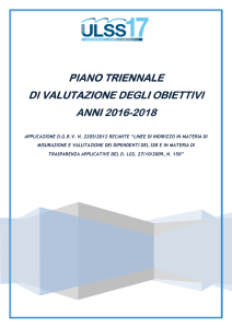 PIANO TRIENNALE VALUTAZIONE OBIETTIVI 2016-2018