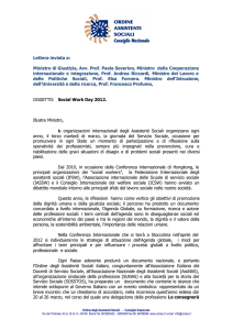 Lettera inviata a: Ministro di Giustizia, Avv. Prof. Paola Severino