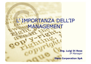 Ing. Luigi Di Rosa IP Manager Eldor Corporation SpA