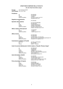 3 STRUTTURE DI SERVIZIO DELLA FACOLTÀ Preside Presidenza