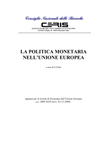 la politica monetaria nell`unione europea - Ceris-CNR