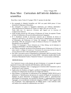 Curriculum vitae di Rosa Meo - Dipartimento di Informatica