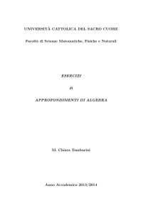 Esercizi svolti di Approfondimenti di Algebra