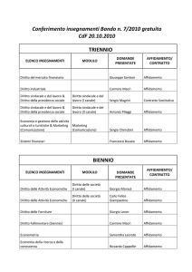 Conferimento insegnamenti Bando n. 7/2010 gratuito CdF 20.10