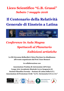Il Centenario della Relatività Generale di Einstein a Latina