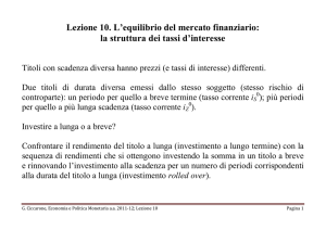 la struttura dei tassi d`interesse - dipartimento di economia e diritto