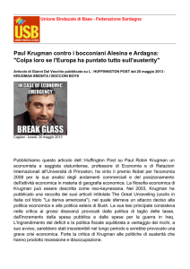Paul Krugman contro i bocconiani Alesina e Ardagna