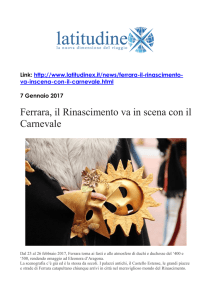 Ferrara, il Rinascimento va in scena con il Carnevale