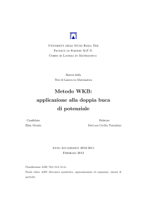 Metodo WKB: applicazione alla doppia buca di