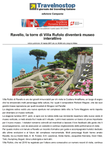 Ravello, la torre di Villa Rufolo diventerà museo