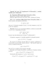 Appunti sul corso di Complementi di Matematica ( modulo Analisi
