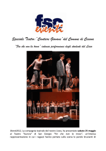 Speciale Teatro:”Cantiere Giovane”del Comune di Cesena