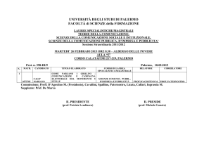 UNIVERSITÀ DEGLI STUDI DI PALERMO FACOLTÀ di