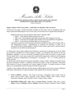 Ministero della Salute, Regione Friuli Venezia Giulia