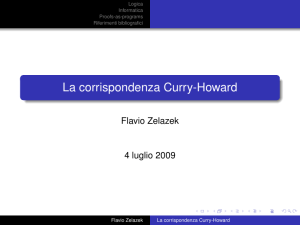 La corrispondenza Curry-Howard