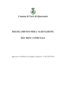 Regolamento per l`alienazione dei beni comunali