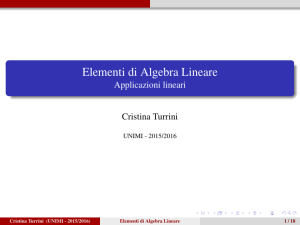 Elementi di Algebra Lineare - Applicazioni lineari