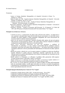 CV Prof. De Antoni Francesco PDF - Università degli Studi di Roma