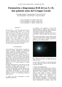 Fotometria e diagramma H-R di Leo I e II, due galassie nane del