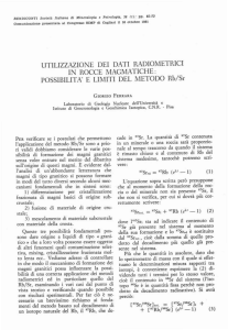 UTILIZZAZIONE DEI DATI RADIOMETRICI I 1 ROCCE