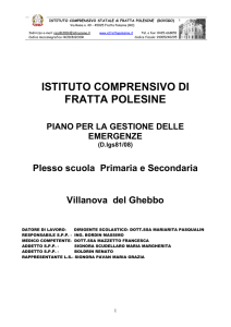 piano delle emergenze Villanova - Istituto Comprensivo di Fratta