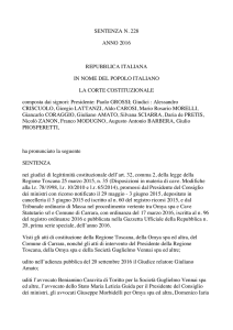 SENTENZA N. 228 ANNO 2016 REPUBBLICA ITALIANA IN NOME