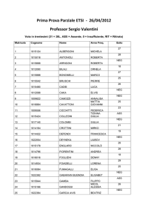 Prima Prova Parziale ETSI - 26/04/2012 Professor Sergio Valentini