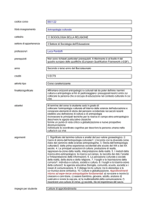 codice corso EB1122 titolo insegnamento Antropologia