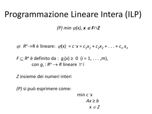 Programmazione Lineare Intera (ILP)