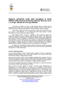 Relazione anno 2013 - Consigliera di parità della Provincia di Venezia