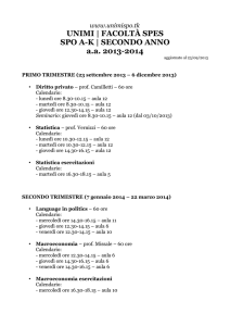 UNIMI | FACOLTÀ SPES SPO AK | SECONDO ANNO aa