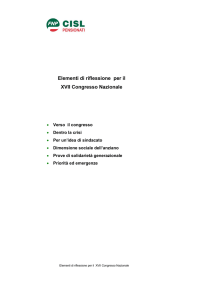 Elementi di riflessione per il XVII Congresso Nazionale