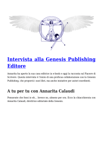 Intervista alla Genesis Publishing Editore