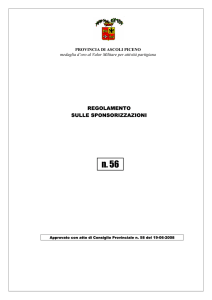 regolamento sulle sponsorizzazioni