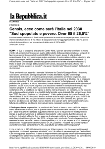 Il Censis disegna l`Italia del 2030
