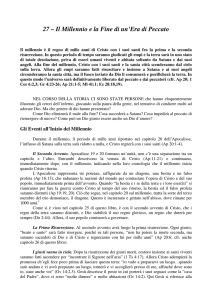 27 – Il Millennio e la Fine di un`Era di Peccato