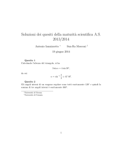 Soluzioni dei quesiti della maturit`a scientifica A.S. 2013/2014