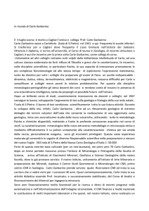 In ricordo di Carlo Garbarino Il 4 luglio scorso è morto a Cagliari l