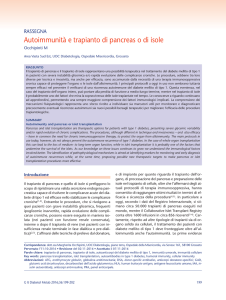 Autoimmunità e trapianto di pancreas o di isole