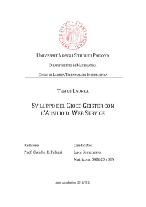 SVILUPPO DEL GIOCO GEISTER CON L`AUSILIO DI WEB SERVICE