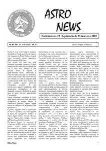 Notiziario n. 19 Equinozio di Primavera 2003