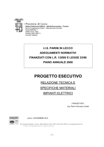 relazione tecnica e specifiche materiali IE