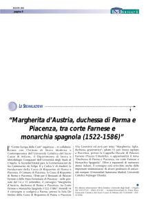 “Margherita d`Austria, duchessa di Parma e Piacenza, tra corte