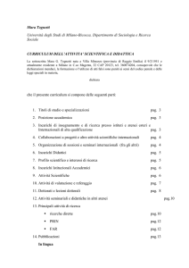 Visualizza curriculum - Dipartimento di Sociologia e Ricerca Sociale