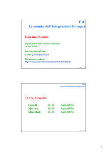 EIE Economia dell`Integrazione Europea