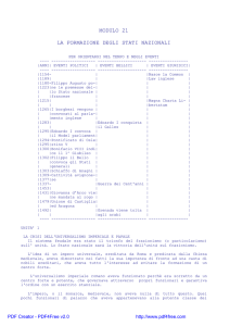 MODULO 21 LA FORMAZIONE DEGLI STATI NAZIONALI