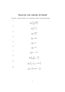 Esercizi sul calcolo di limiti