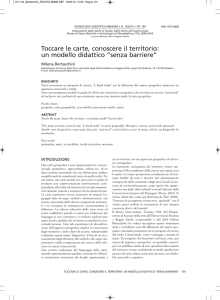 Toccare le carte, conoscere il territorio: un modello didattico “senza