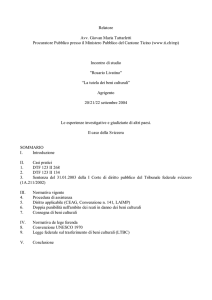 Relatore Avv. Giovan Maria Tattarletti Procuratore Pubblico presso il