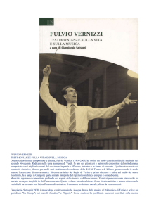 FULVIO VERNIZZI TESTIMONIANZE SULLA VITA E